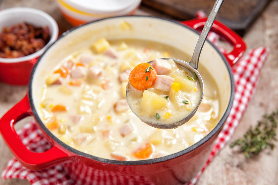 Chunky Ham and Potato Corn Chowder Orchards