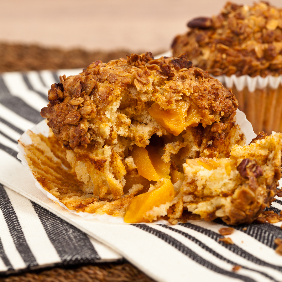 Spicy Fresh PeachOatmeal Muffins Orchards